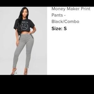 Fashion Nova Black/Combo Women's Slim Fit Pants
